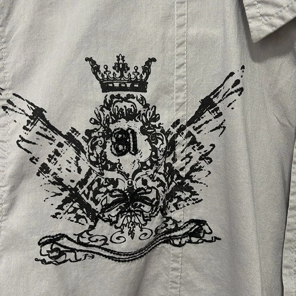 Guess Men’s Long Sleeve Button Down Gray Dress Shirt size Small - Picture 4 of 10